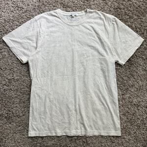 Gustin T-Shirt Men’s Size Large White Rainbow Nep Speckled Crewneck Cotton Tee